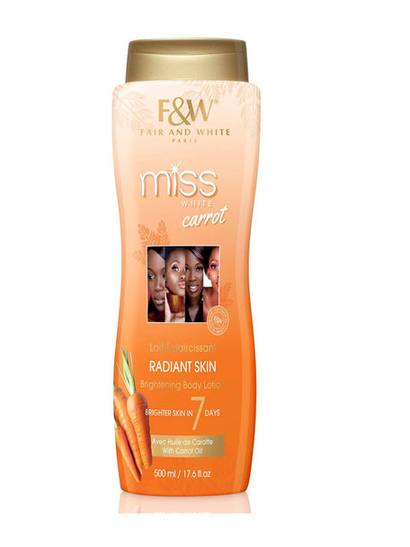 Fair &amp; White Miss White Carrot Brightening Body Lotion 500ml Miss White