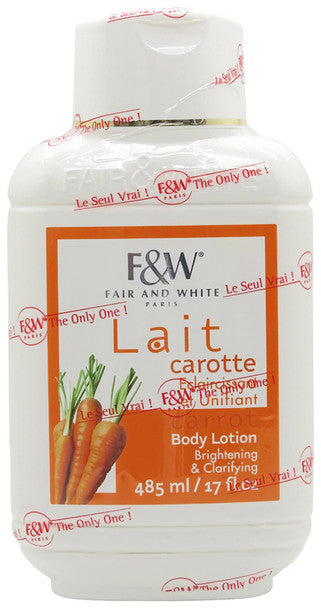 Fair &amp; White Original Carrot Moisturizing Lotion - Brightens Skin - 485ml / 17 fl oz FAIR &amp; WHITE ORIGINAL