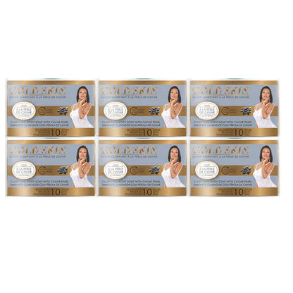 Gold Skin Clarifying Body Soap With Caviar Pearl 180g (Pack of 6) Gold skin