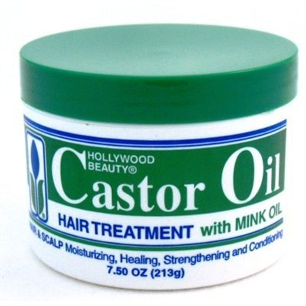 Hollywood Beauty Products Hair Treatment - Castor Oil with Mink Oil 213g HOLLYWOOD BEAUTY
