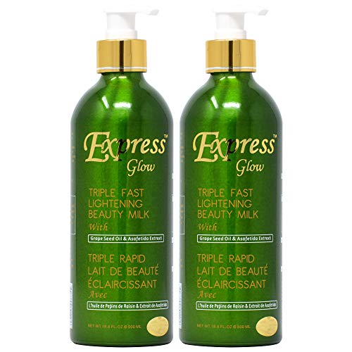 Express Glow Triple Fast Lightening Beauty Milk Lotion 16.8oz (Pack of 2) Express glow