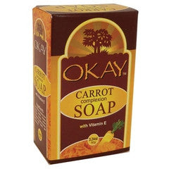 Okay Carrot Complexion Soap W/Vit E 3.24oz/92g OKAY