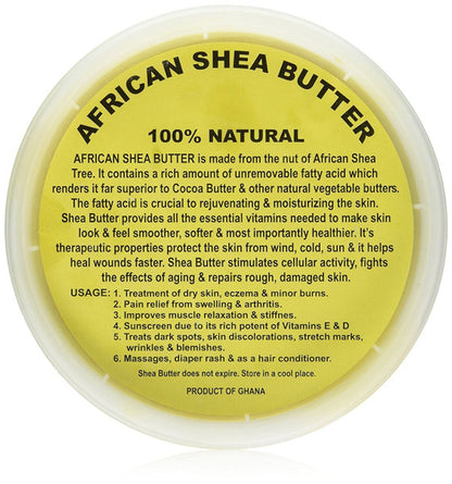 RAW AFRICAN SHEA BUTTER (WHITE) LARGE 32 OZ (PACK OF 2) shea butter