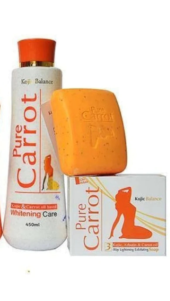 PURE CARROT OIL BASE WHITENING BODY LOTION +SOAP PURE CARROT GOLD