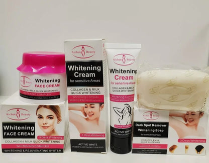 Aichun Beauty Whitening Cream For Sensitive Areas Lotion +Face Cream + Soap 3pic Aichun Beauty