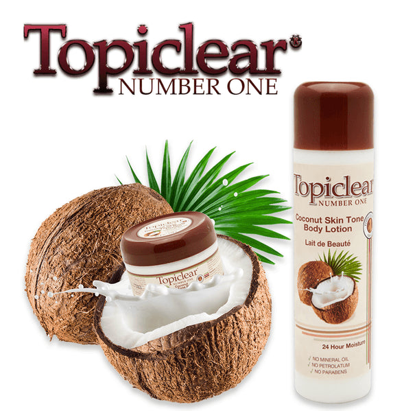 TOPICLEAR Coconut Skin Tone Body Cream 6 oz Topiclear
