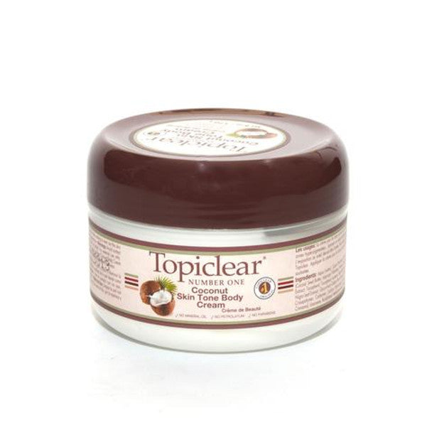 TOPICLEAR Coconut Skin Tone Body Cream 6 oz Topiclear
