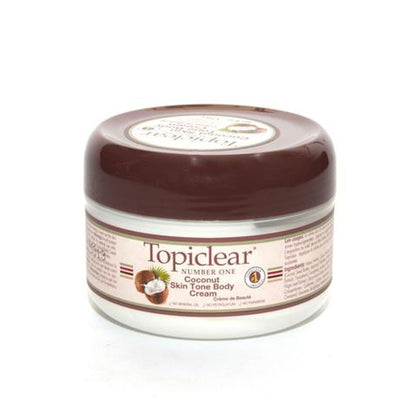 TOPICLEAR Coconut Skin Tone Body Cream 6 oz Topiclear
