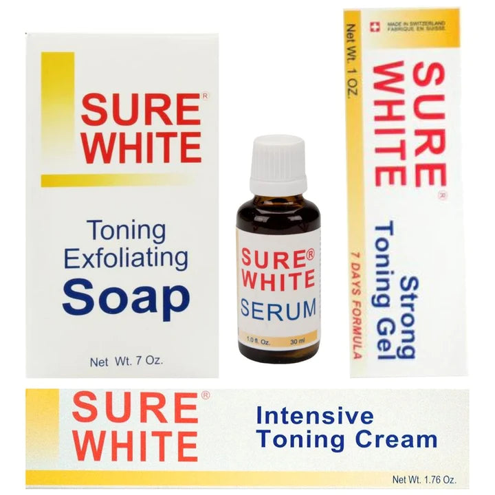 Sure White Intensive Toning Cream + Gel + Soap + Serum SURE WHITE