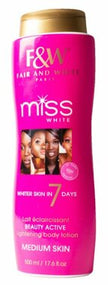 Fair & White Miss White Medium Skin 7 Day (Pink) Body Lotion 500ml/17.6oz Miss White