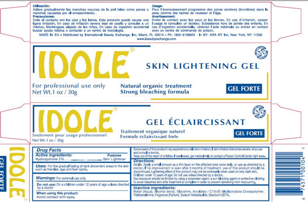 Idole Natural Organic Skin Lightening Gel 1 oz idole