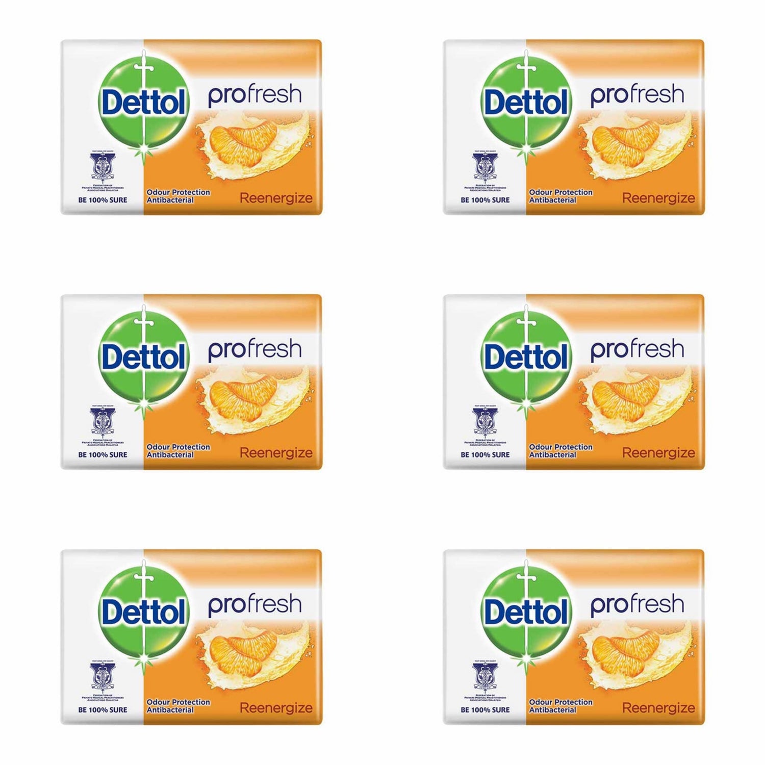 Dettol Anti-Bacterial Bar Soap, Re-Energize, 105 Gr / 3.7 Oz (3 Pack) Dettol