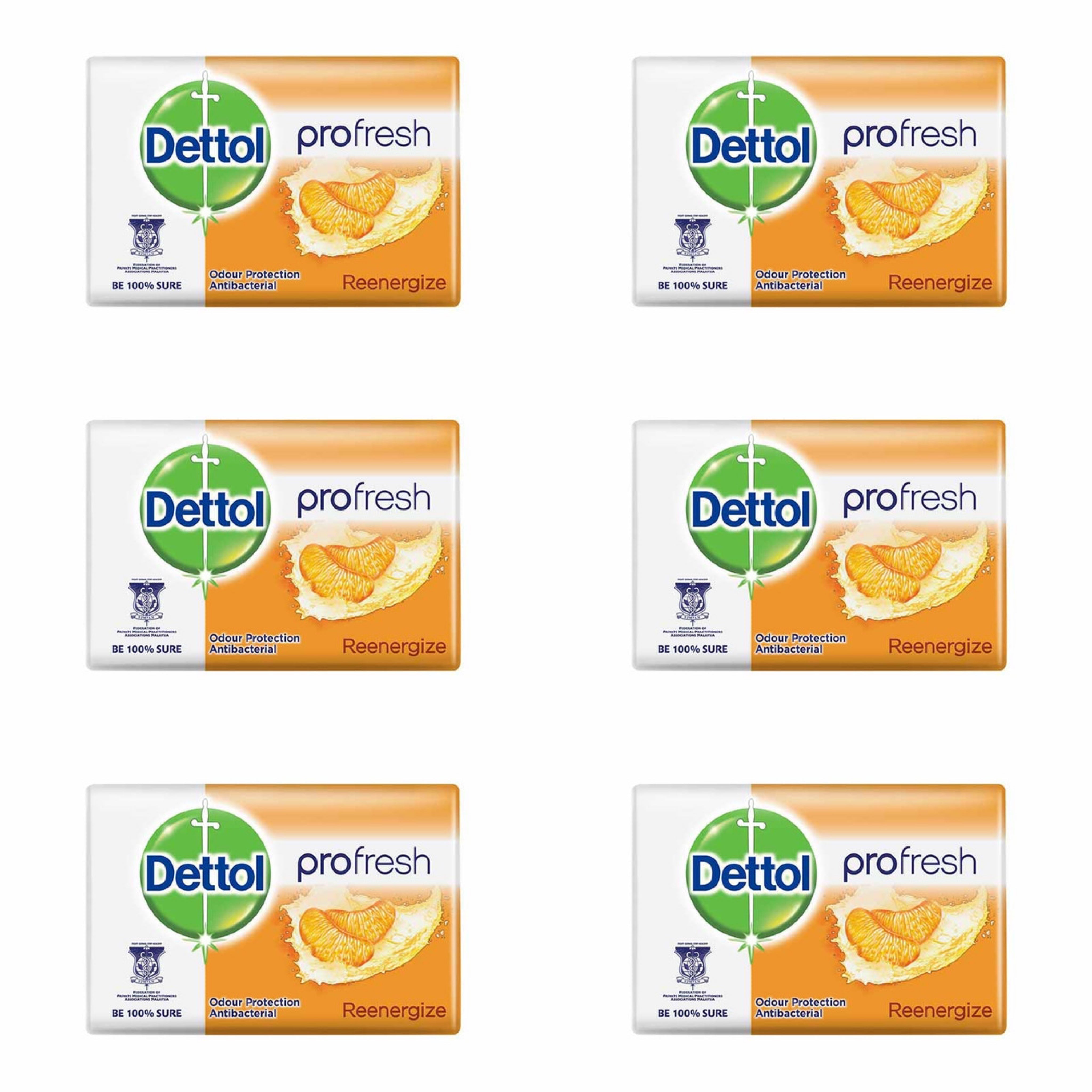 Dettol Anti-Bacterial Bar Soap, Re-Energize, 105 Gr / 3.7 Oz (3 Pack) Dettol