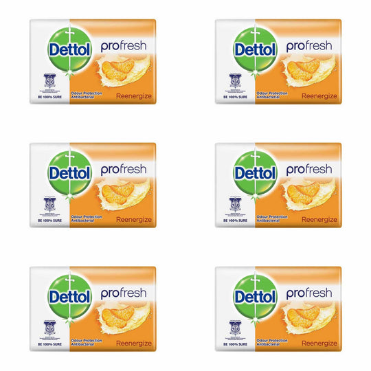 Dettol Anti-Bacterial Bar Soap, Re-Energize, 105 Gr / 3.7 Oz (3 Pack) Dettol