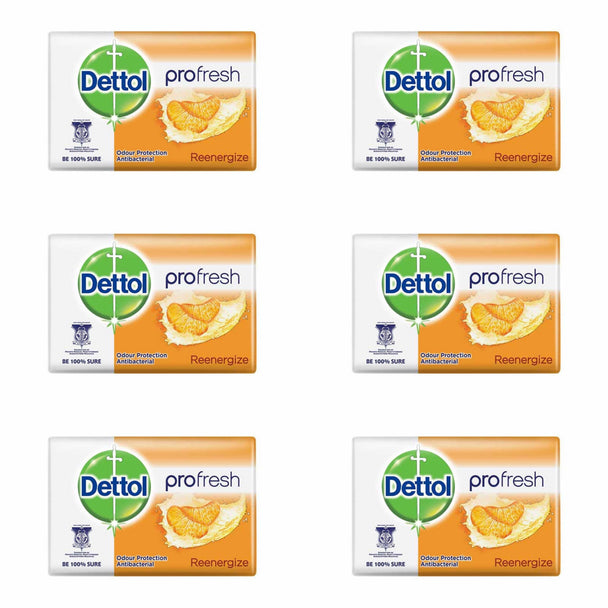 Dettol Anti-Bacterial Bar Soap, Re-Energize, 105 Gr / 3.7 Oz (3 Pack) Dettol
