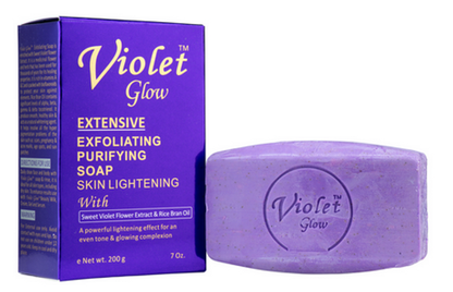 Violet Glow Extensive Exfoliating Purifying Skin Lightening Soap 7oz / 200g Violet Glow