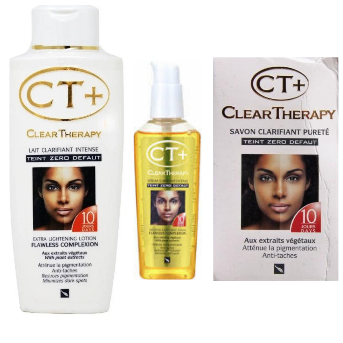 CT+ Clear Therapy Extra Lightening CT + Lotion + Soap + Serum (3 Pack). CT+ Clear Therapy