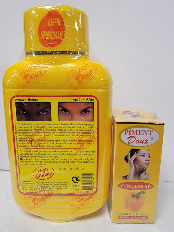 Piment doux lightening body milk 500ml + serum PIMENT DOUX