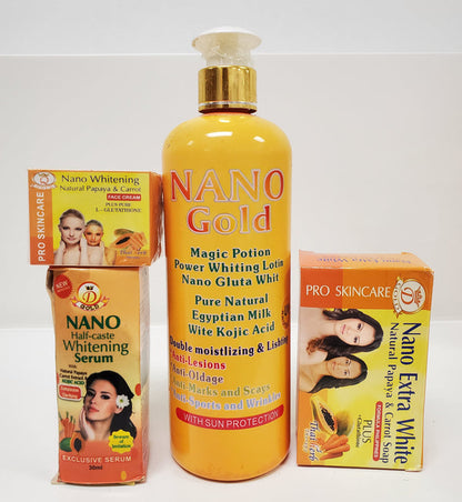 NANO MAGIC POTION WHITENING BODY LOTION + SOAP + SERUM + FACE CREAM+ SOAP Nano Extra White
