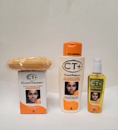 CT+ Clear Therapy Extra Lightening Lotion + Soap+ Serum With Carrot Oil (3 Pack) CT+ Clear Therapy