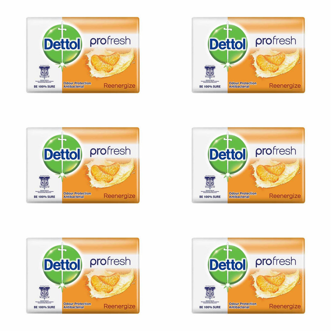 Dettol Anti-Bacterial Bar Soap, Re-Energize, 105 Gr / 3.7 Oz (6 Pack) Dettol