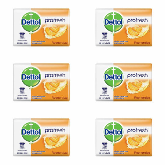 Dettol Anti-Bacterial Bar Soap, Re-Energize, 105 Gr / 3.7 Oz (6 Pack) Dettol