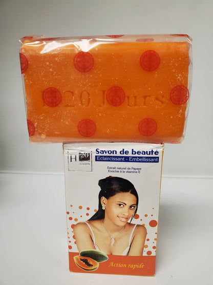 H20 Natural Papaya Whitening Soap 7.5 oz / 225 g H20