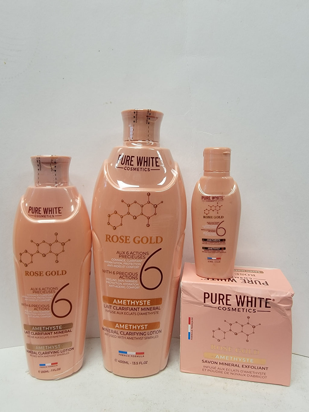 PURE WHITE ROSE GOLD GLOWING LOTION SET Pure white