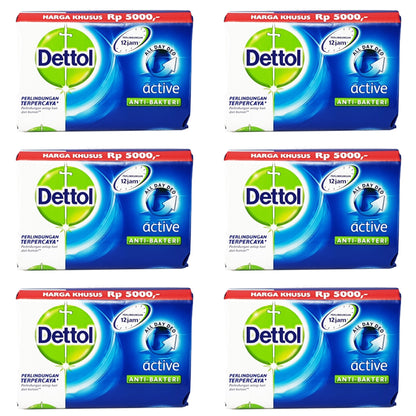 Dettol Anti-bacterial Bar Soap Active (6 Pack) Dettol