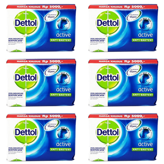 Dettol Anti-bacterial Bar Soap Active (6 Pack) Dettol