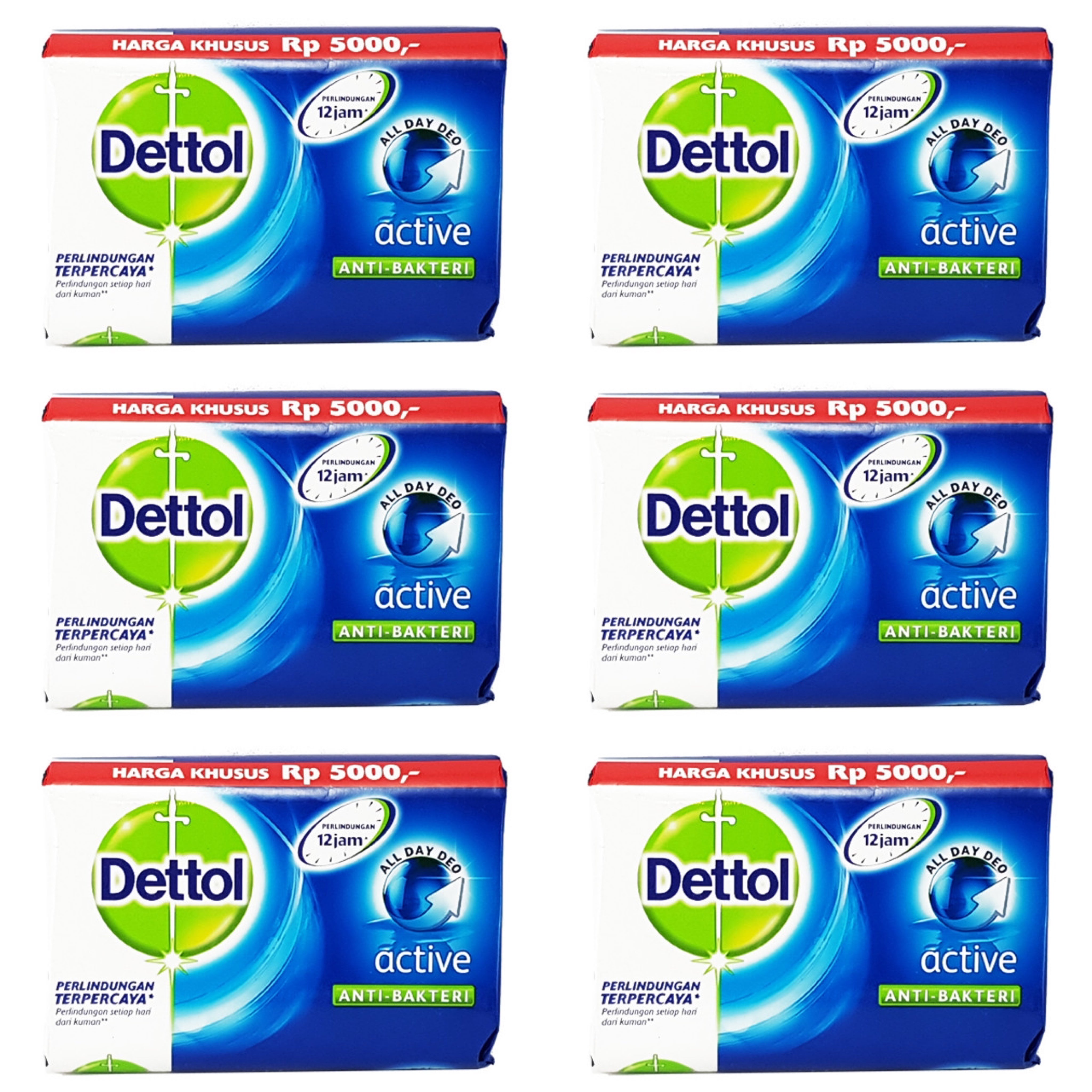 Dettol Antibacterial Bar Soap Active (6 Pack) Kismet Beauty Brands