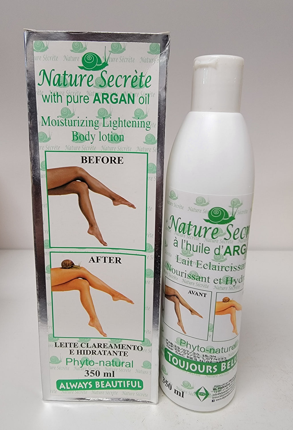 NATURE SECRET MOISTURIZING LIGHTNING BODY LOTION with Pure Argan Oil 350ml Nature secret