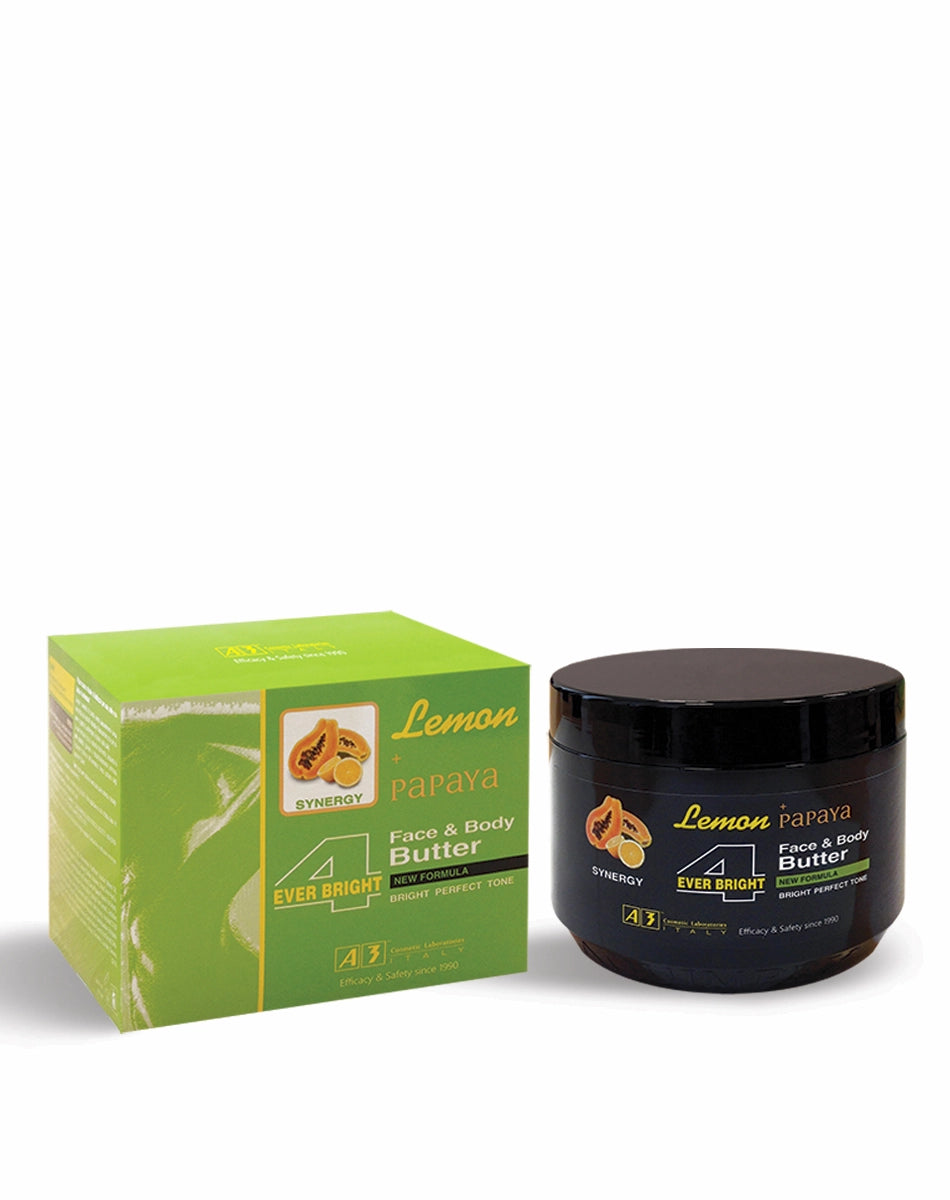 A3 Lemon + Papaya Face &amp; Body Butter Jar Cream 400ml / 13.5oz A3 Lemon
