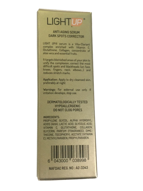 LIGHT UP(Gold / Glutatione) Anti Aging Serum with Glutatione 1oz / 30m LIGHT UP(Gold / Glutatione) Anti Aging Serum with Glutatione 1oz / 30m